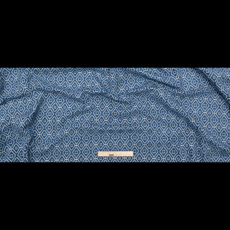 Chenille Jacquard - Denim Diamond Geometric - British Imported