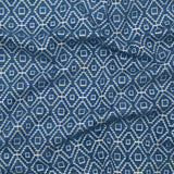 Chenille Jacquard - Denim Diamond Geometric - British Imported