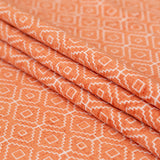 Chenille Jacquard - Nectarine Diamond Geometric - British Imported
