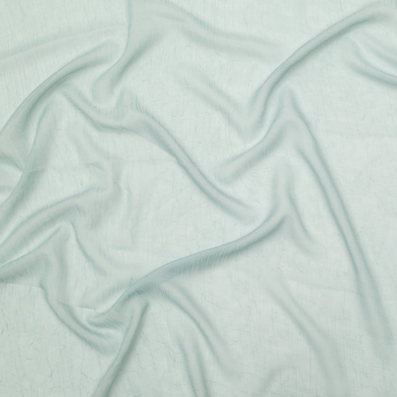 Wrinkled Drapery Sheer Fabric - Aqua - British Imported