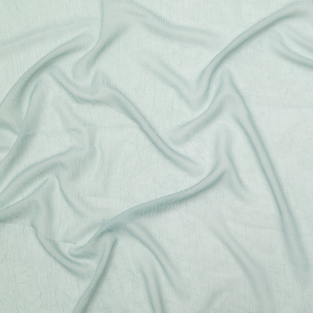 Wrinkled Drapery Sheer Fabric - Aqua - British Imported