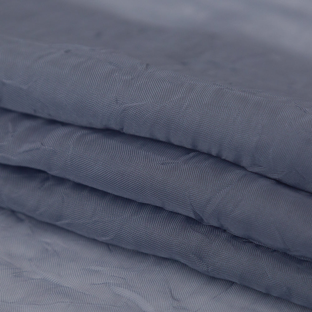 Wrinkled Drapery Sheer Fabric - Denim - British Imported