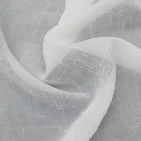 Wrinkled Drapery Sheer Fabric - Ivory - British Imported