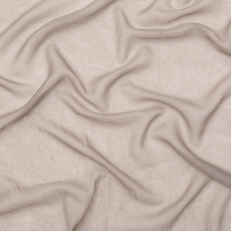 Wrinkled Drapery Sheer Fabric - Otter - British Imported