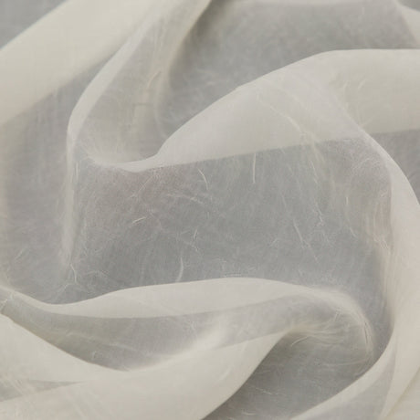 Wrinkled Drapery Sheer Fabric - Oyster - British Imported