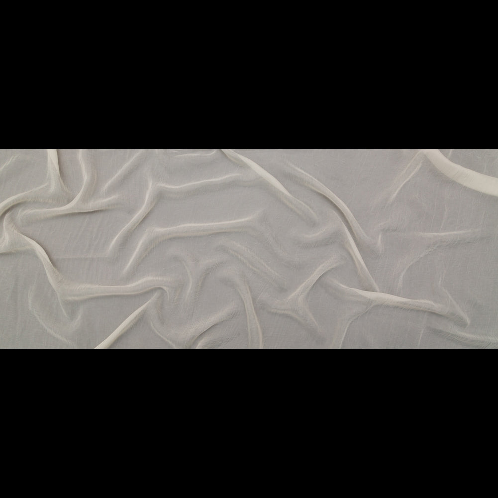 Wrinkled Drapery Sheer Fabric - Oyster - British Imported