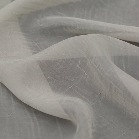 Wrinkled Drapery Sheer Fabric - Pebble - British Imported