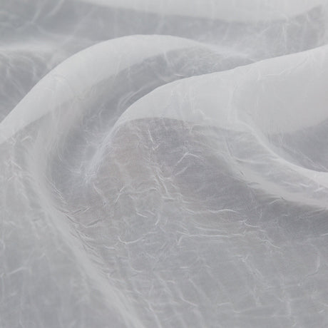 Wrinkled Drapery Sheer Fabric - Snow - British Imported