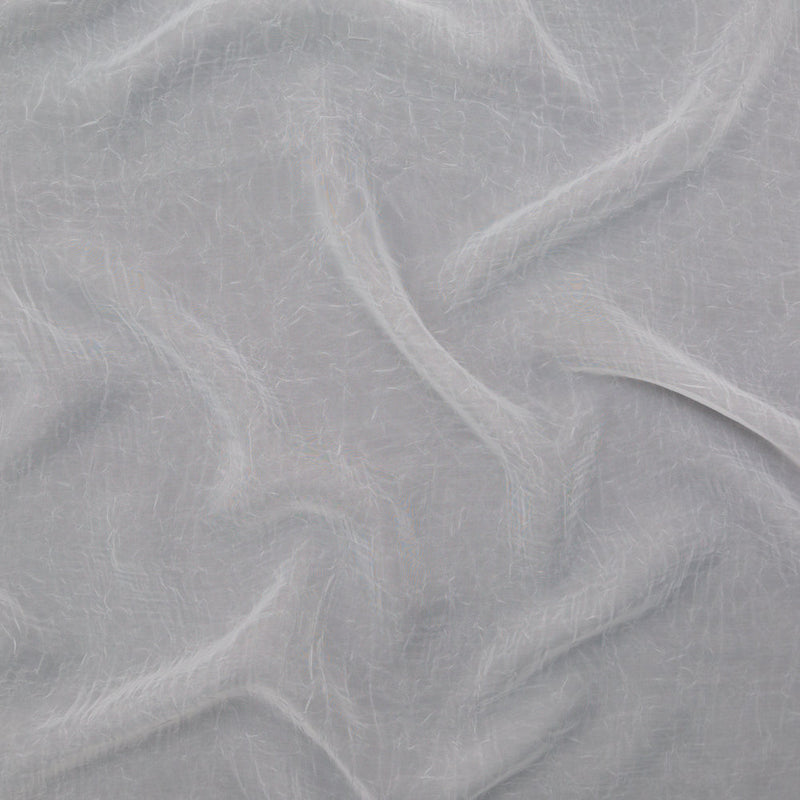Wrinkled Drapery Sheer Fabric - Snow - British Imported