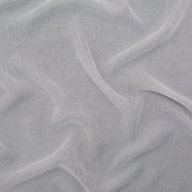 Wrinkled Drapery Sheer Fabric - Snow - British Imported