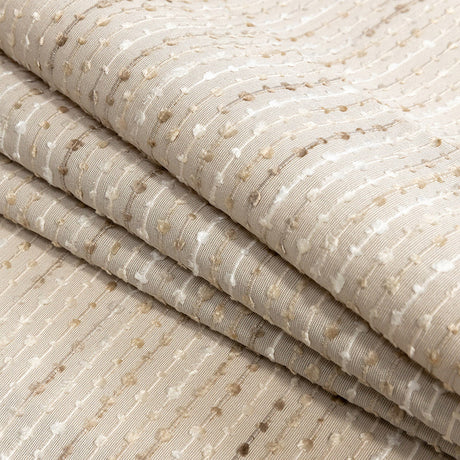 Drapery Faille with Raised Woven Stripes - Oyster British Imported
