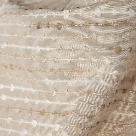 Drapery Faille with Raised Woven Stripes - Oyster British Imported