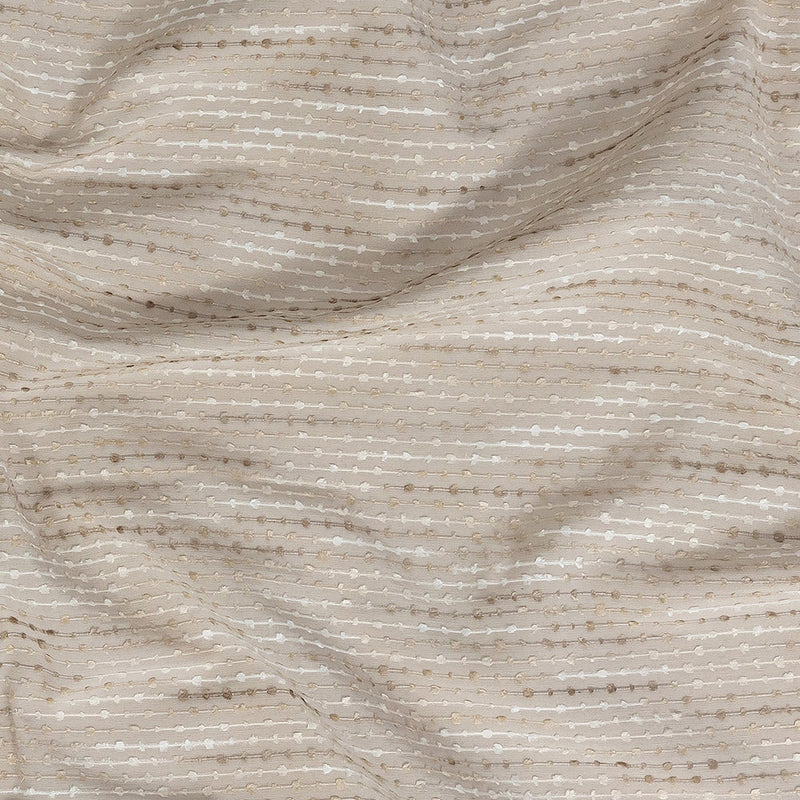 Drapery Faille with Raised Woven Stripes - Oyster British Imported