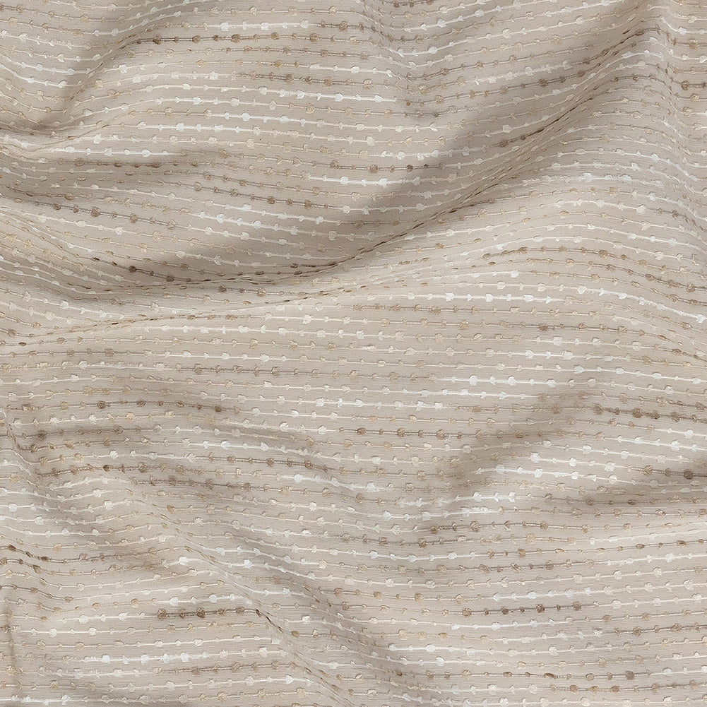 Drapery Faille with Raised Woven Stripes - Oyster British Imported