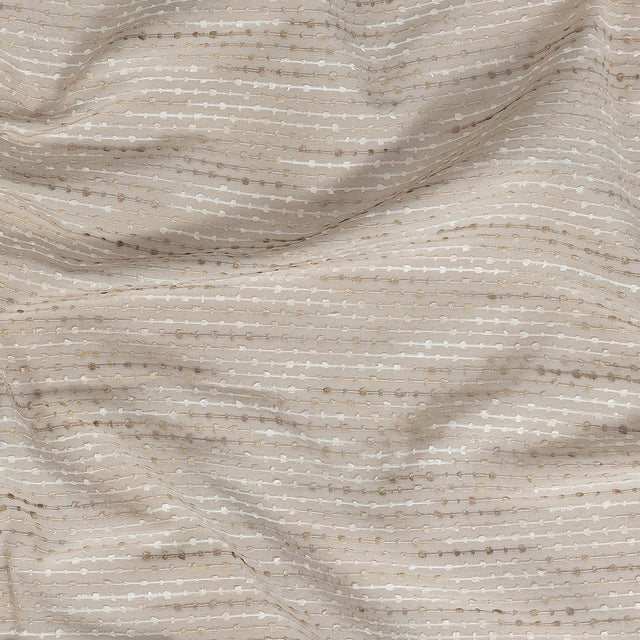 Drapery Faille with Raised Woven Stripes - Oyster British Imported
