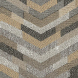 Polyester Jacquard - Graphite Tactile Zig Zags - British Imported