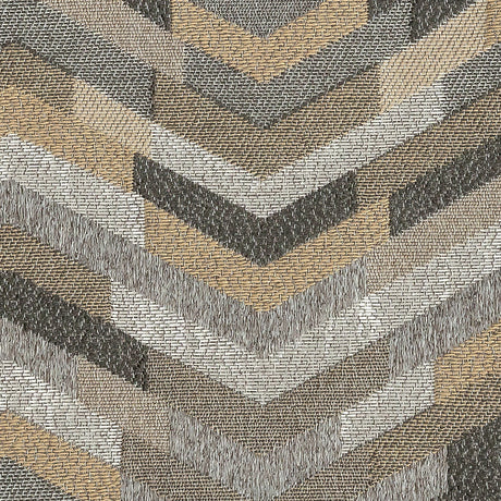 Polyester Jacquard - Graphite Tactile Zig Zags - British Imported