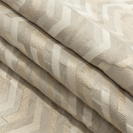Polyester Jacquard - Linen Tactile Zig Zags - British Imported
