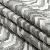 Polyester Jacquard - Silver Tactile Zig Zags - British Imported