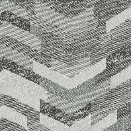 Polyester Jacquard - Silver Tactile Zig Zags - British Imported