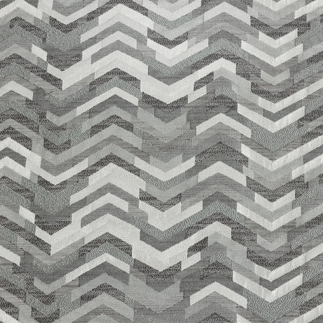 Polyester Jacquard - Silver Tactile Zig Zags - British Imported