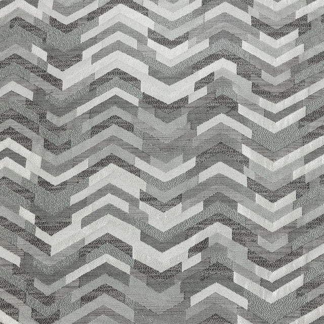 Polyester Jacquard - Silver Tactile Zig Zags - British Imported