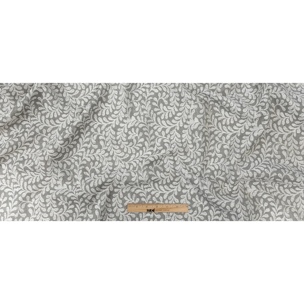 Chenille Jacquard - Mist Leafy Willow - British Imported