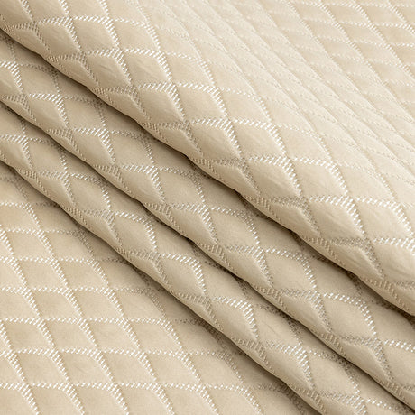 Satin-Faced Jacquard - Gold Shadow Diamonds - British Imported