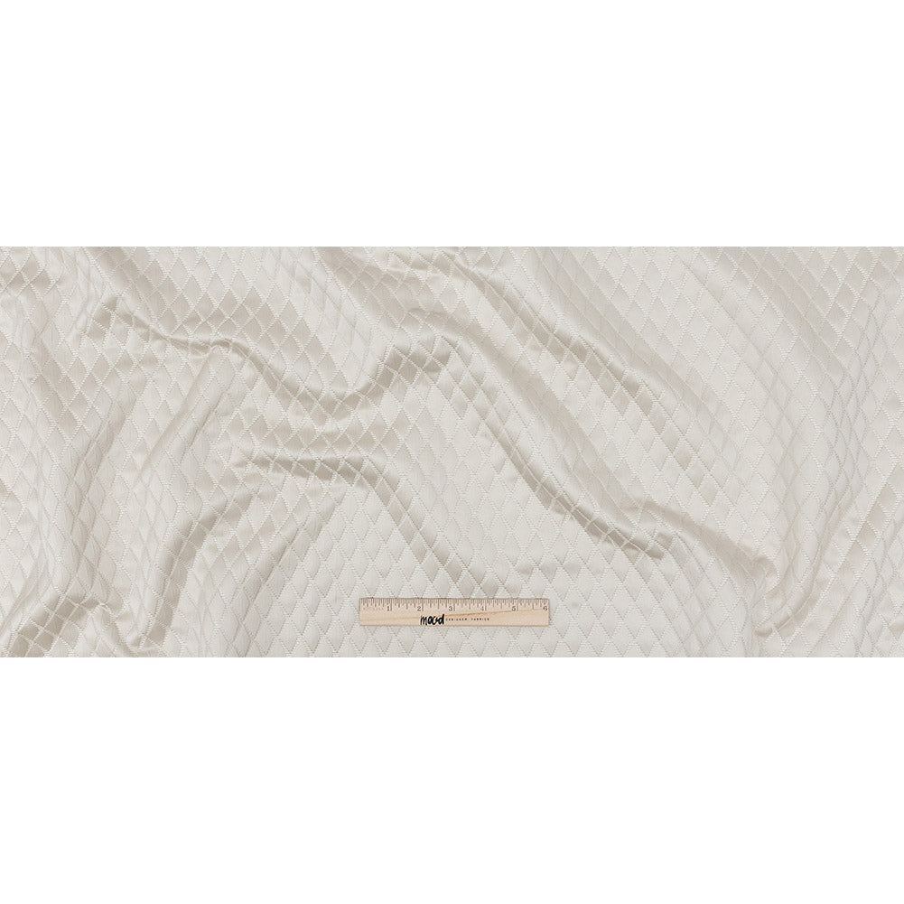 Satin-Faced Jacquard - Taupe Shadow Diamonds - British Imported