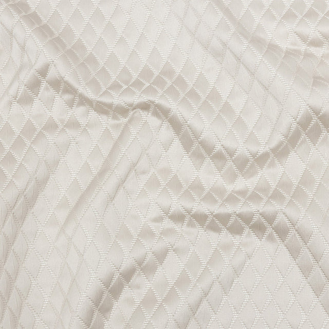 Satin-Faced Jacquard - Taupe Shadow Diamonds - British Imported