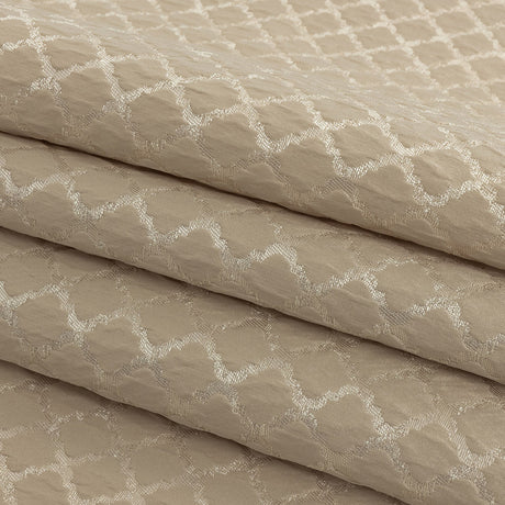 Drapery Jacquard - Champagne Moroccan Quatrefoil - British Imported