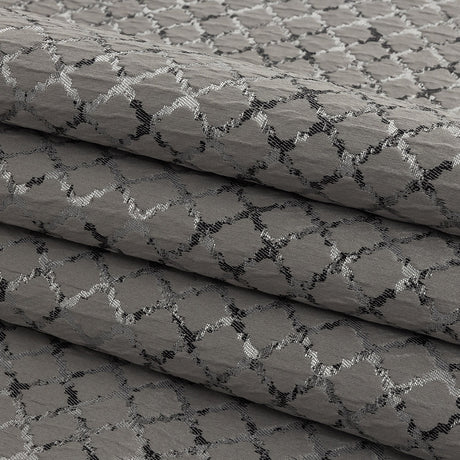 Drapery Jacquard - Graphite Moroccan Quatrefoil - British Imported