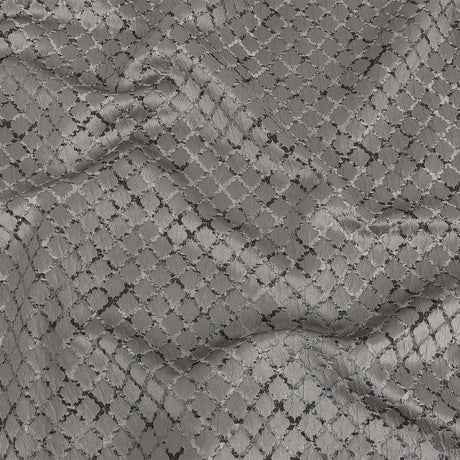 Drapery Jacquard - Graphite Moroccan Quatrefoil - British Imported