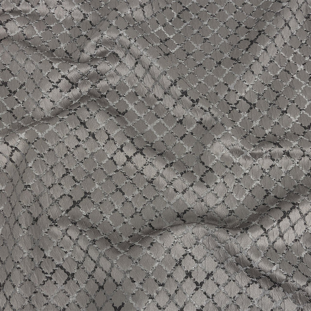 Drapery Jacquard - Graphite Moroccan Quatrefoil - British Imported