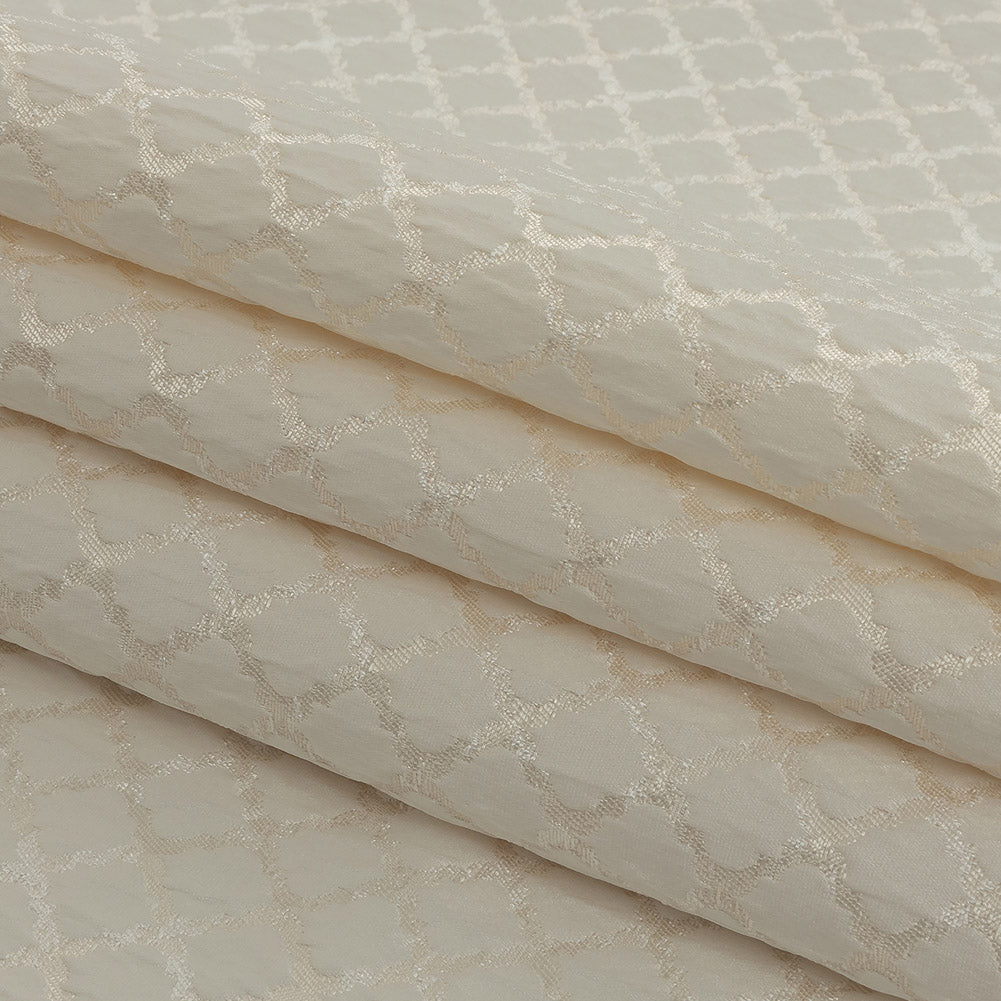 Drapery Jacquard - Ivory Moroccan Quatrefoil - British Imported