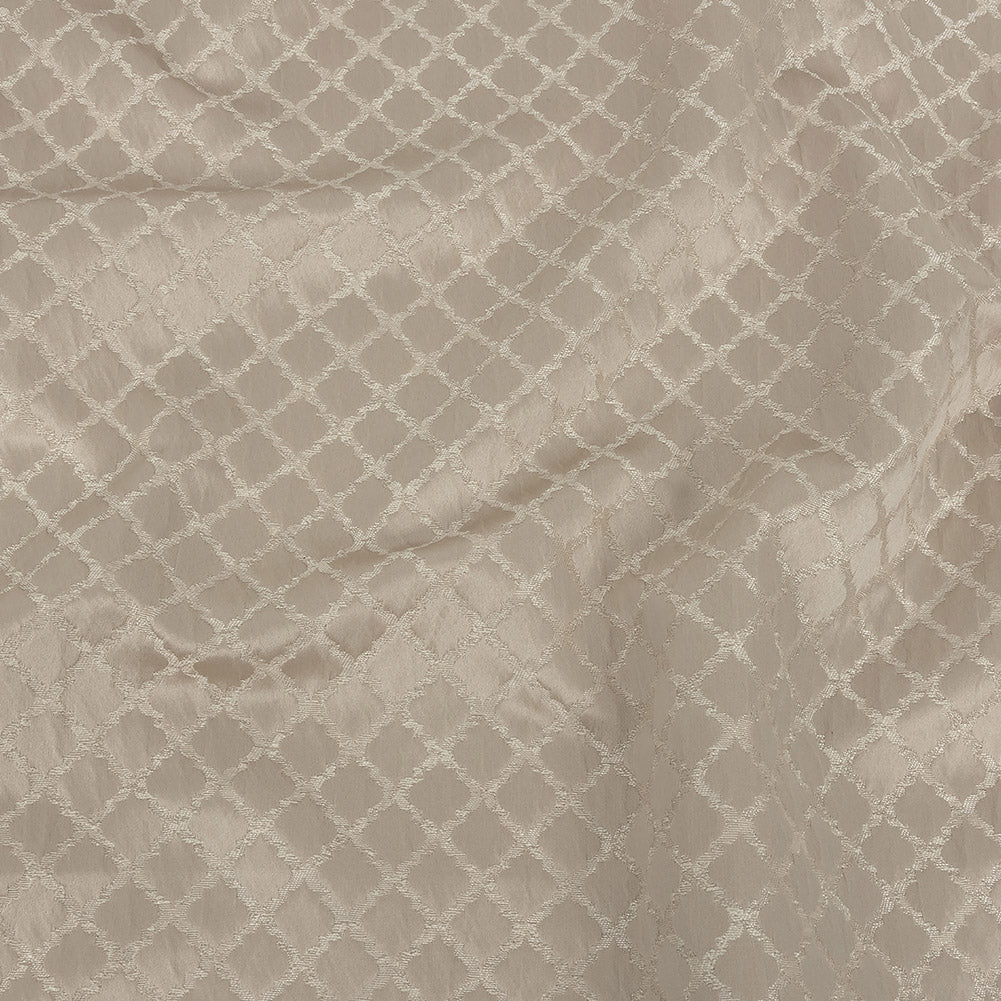 Drapery Jacquard - Taupe Moroccan Quatrefoil - British Imported