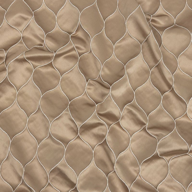 Satin-Faced Drapery Jacquard - Champagne Ogees - British Imported