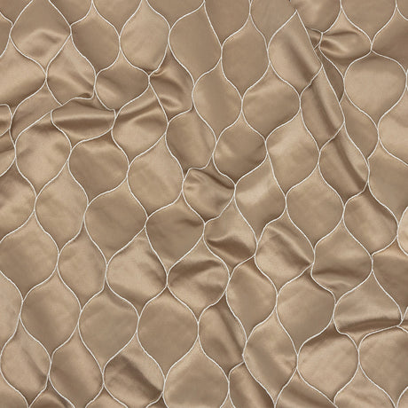 Satin-Faced Drapery Jacquard - Champagne Ogees - British Imported