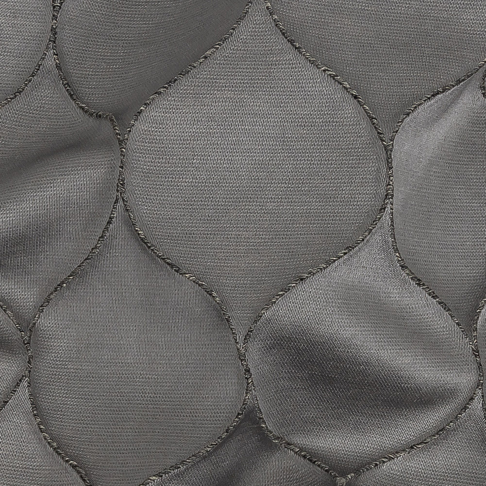 Satin-Faced Drapery Jacquard - Graphite Ogees - British Imported