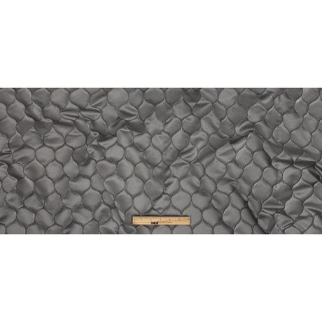 Satin-Faced Drapery Jacquard - Graphite Ogees - British Imported