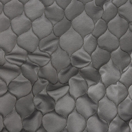 Satin-Faced Drapery Jacquard - Graphite Ogees - British Imported