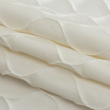 Satin-Faced Drapery Jacquard - Ivory Ogees - British Imported