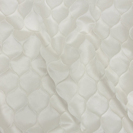 Satin-Faced Drapery Jacquard - Ivory Ogees - British Imported