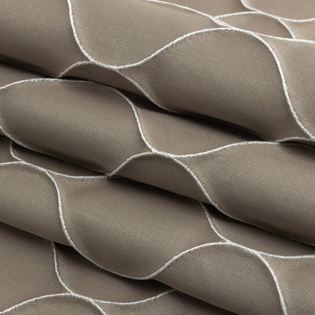 Satin-Faced Drapery Jacquard - Taupe Ogees - British Imported
