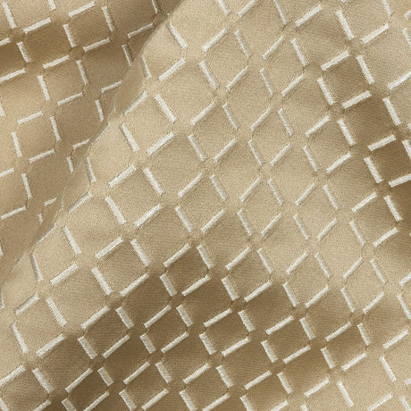 Satin-Faced Jacquard - Gold Broken Diamonds - British Imported