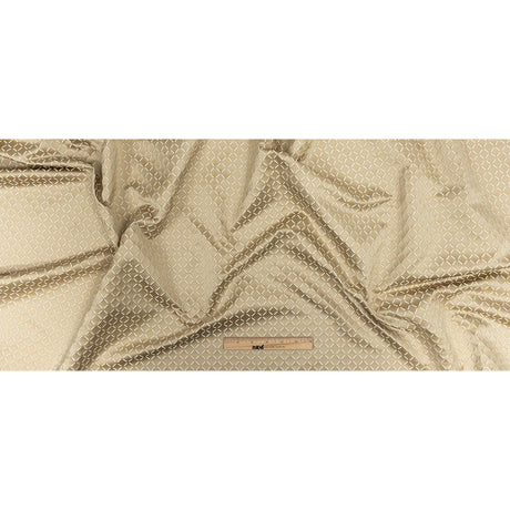 Satin-Faced Jacquard - Gold Broken Diamonds - British Imported
