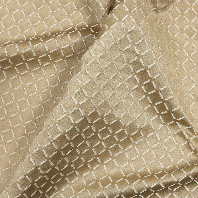 Satin-Faced Jacquard - Gold Broken Diamonds - British Imported