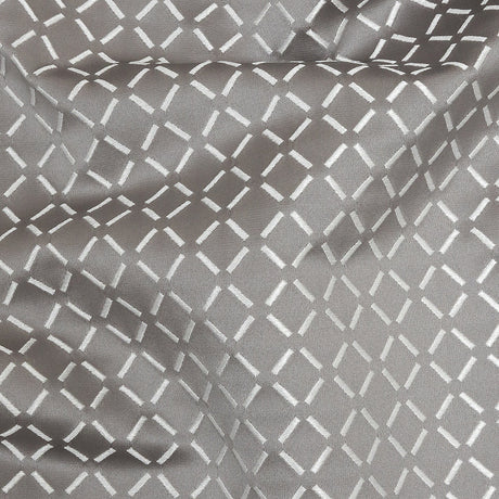 Satin-Faced Jacquard - Graphite Broken Diamonds - British Imported