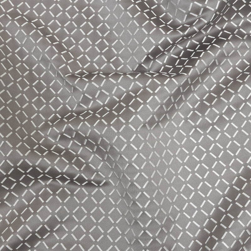 Satin-Faced Jacquard - Graphite Broken Diamonds - British Imported