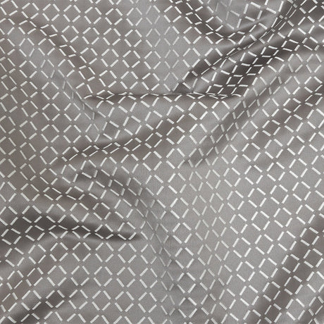 Satin-Faced Jacquard - Graphite Broken Diamonds - British Imported